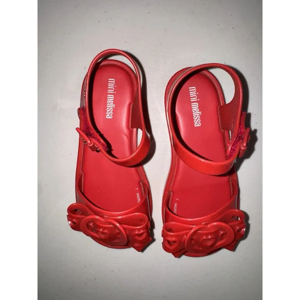 Mini Melissa Girls 11 Bow Sandal Summer Vacation Resort Travel Casual